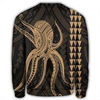 Hawaii Octopus KaKau Polynesian Sweatshirt - Gold - AH - Polynesian Pride