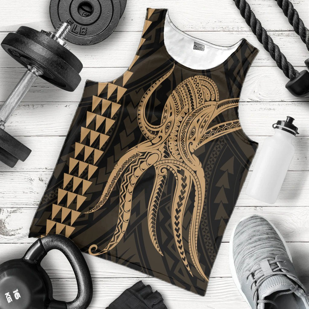 Hawaii Octopus KaKau Polynesian Tank Top - Gold - AH - Polynesian Pride