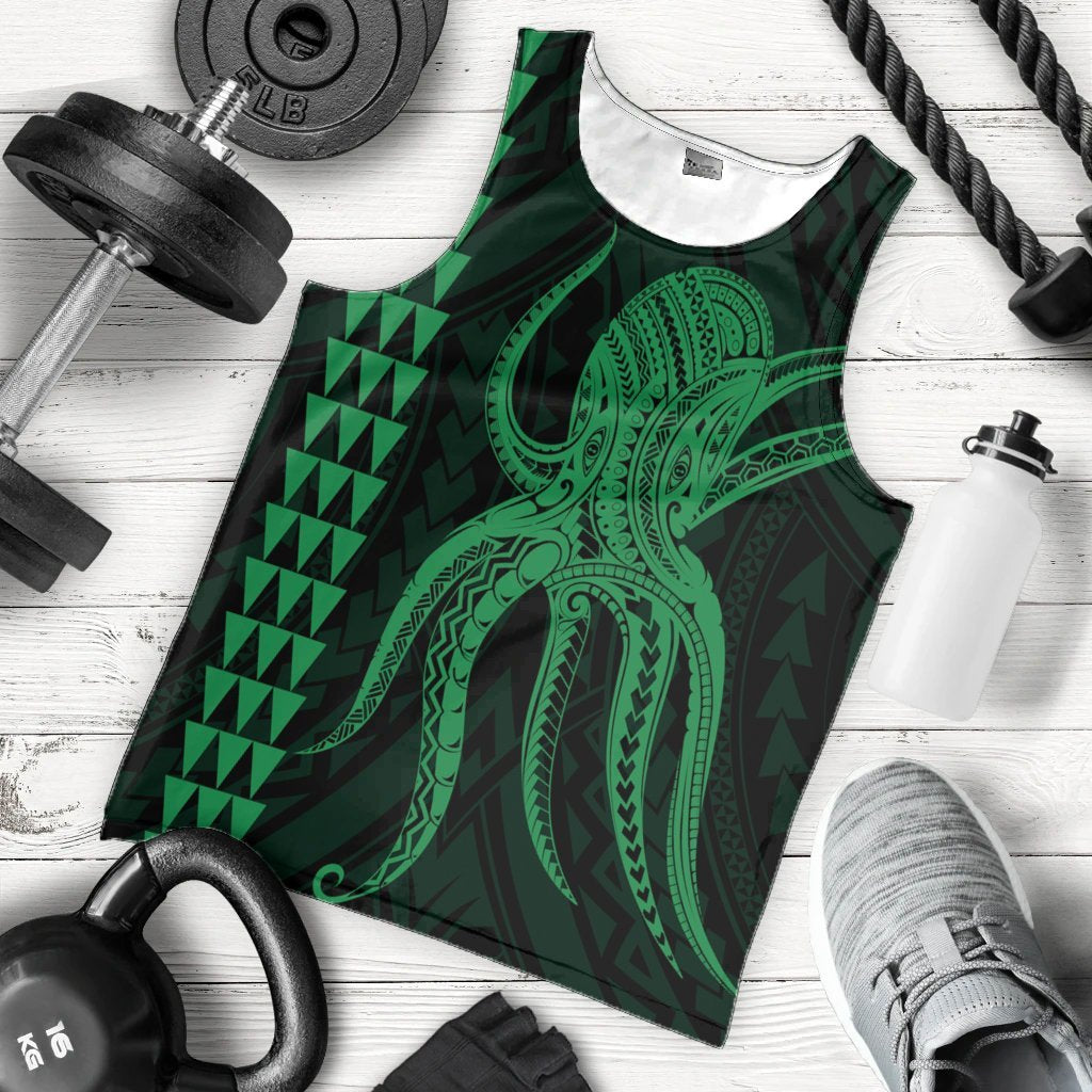 Hawaii Octopus KaKau Polynesian Tank Top - Green - AH - Polynesian Pride
