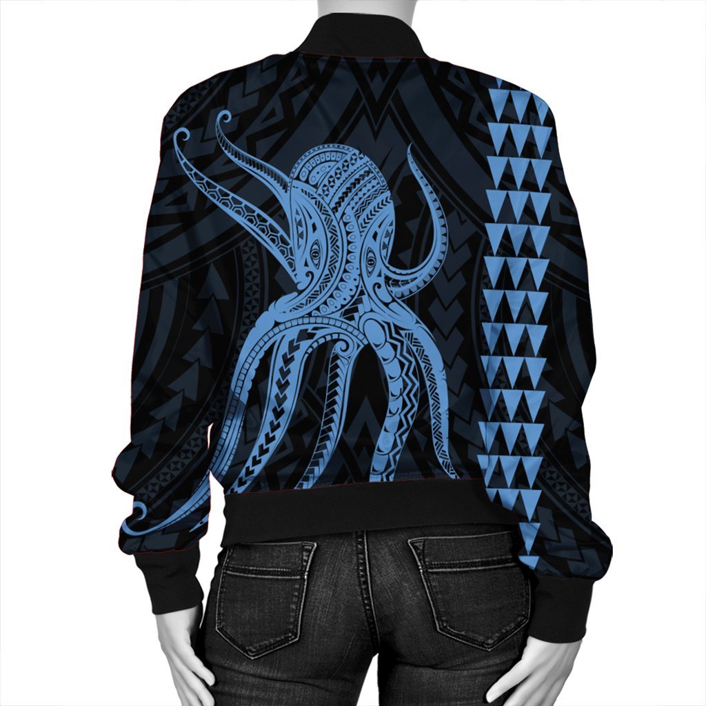 Hawaii Octopus KaKau Polynesian Bomber Jacket - Pastel - AH - Polynesian Pride