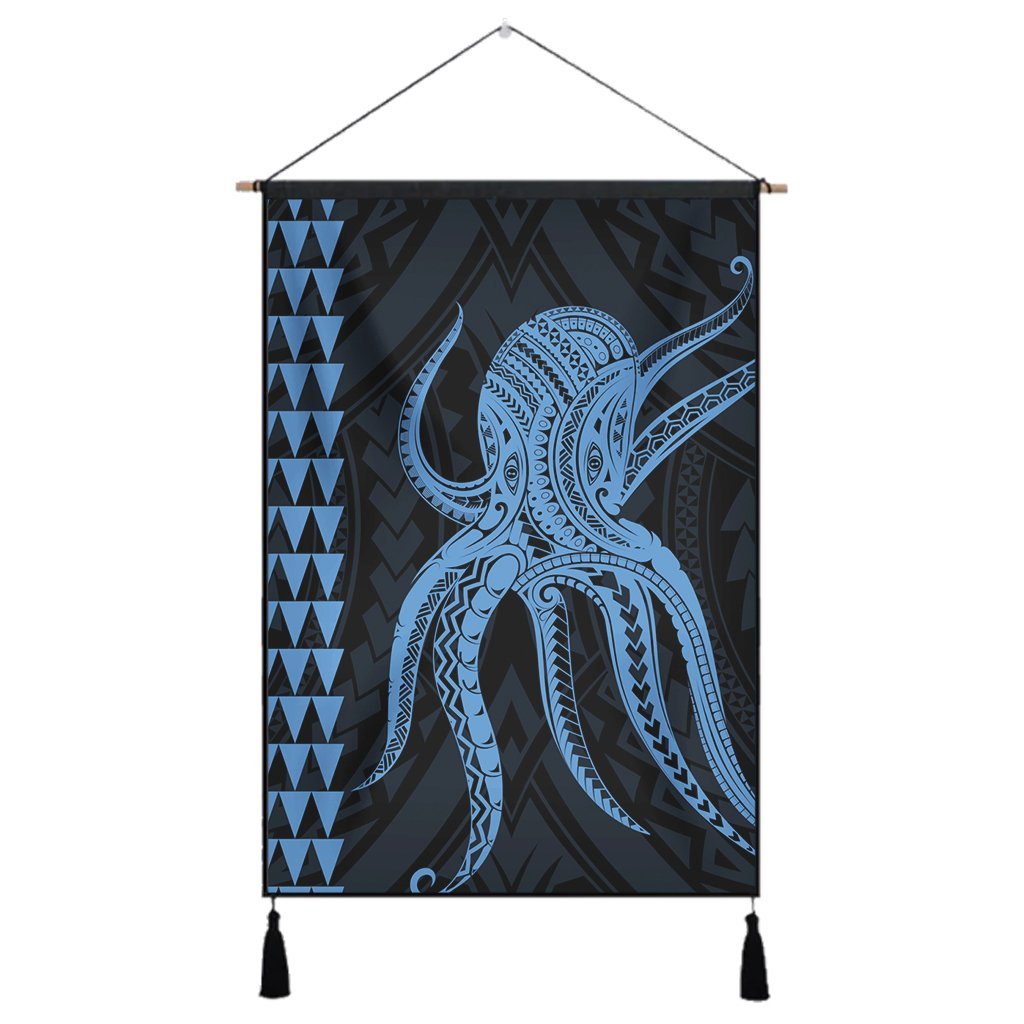 Hawaii Octopus KaKau Polynesian Hanging Poster - Pastel - AH Hanging Poster Cotton And Linen - Polynesian Pride