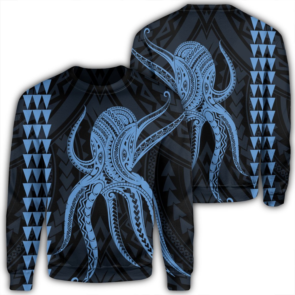 Hawaii Octopus KaKau Polynesian Sweatshirt - Pastel - AH Unisex Black - Polynesian Pride