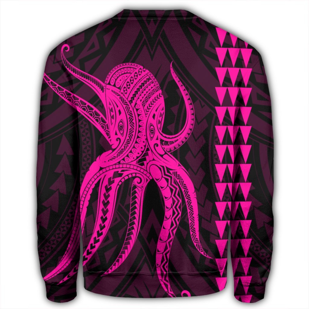 Hawaii Octopus KaKau Polynesian Sweatshirt - Pink - AH - Polynesian Pride