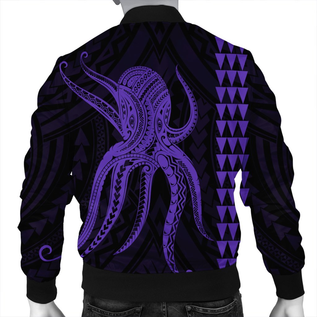 Hawaii Octopus KaKau Polynesian Bomber Jacket - Purple - AH - Polynesian Pride