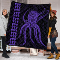 Hawaii Octopus KaKau Polynesian Premium Quilts - Purple - AH - Polynesian Pride