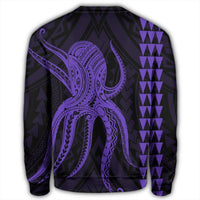 Hawaii Octopus KaKau Polynesian Sweatshirt - Purple - AH - Polynesian Pride