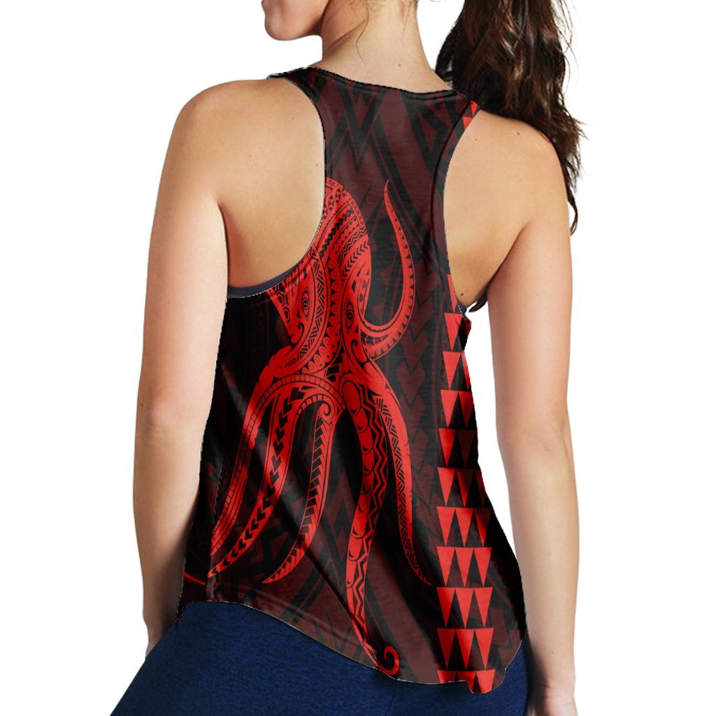 Hawaii Octopus KaKau Polynesian Racerback Tank - Red - AH - Polynesian Pride
