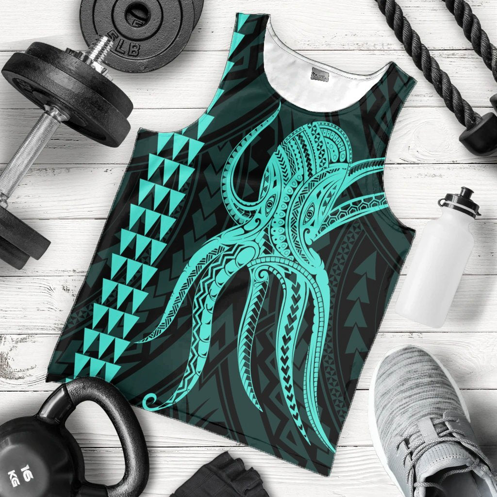 Hawaii Octopus KaKau Polynesian Tank Top - Turquoise - AH - Polynesian Pride