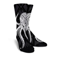 Hawaii Octopus KaKau Polynesian Crew Socks - White - AH - Polynesian Pride