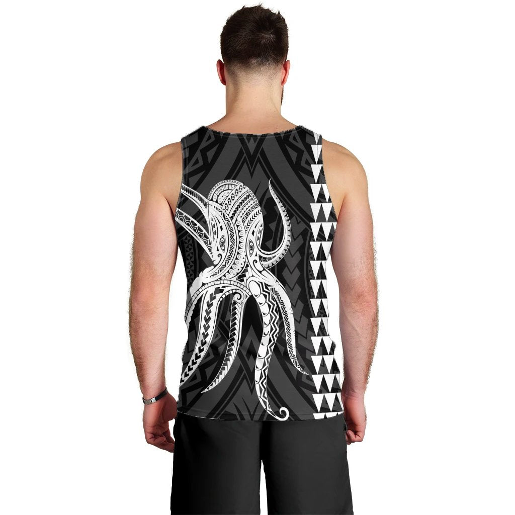 Hawaii Octopus KaKau Polynesian Tank Top - White - AH - Polynesian Pride