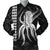 Hawaii Octopus KaKau Polynesian Bomber Jacket - White - AH Black Unisex - Polynesian Pride