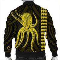 Hawaii Octopus KaKau Polynesian Bomber Jacket - Yellow - AH - Polynesian Pride