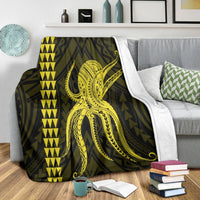 Hawaii Octopus KaKau Polynesian Premium Blankets - Yellow - AH - Polynesian Pride