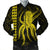 Hawaii Octopus KaKau Polynesian Bomber Jacket - Yellow - AH Black Unisex - Polynesian Pride