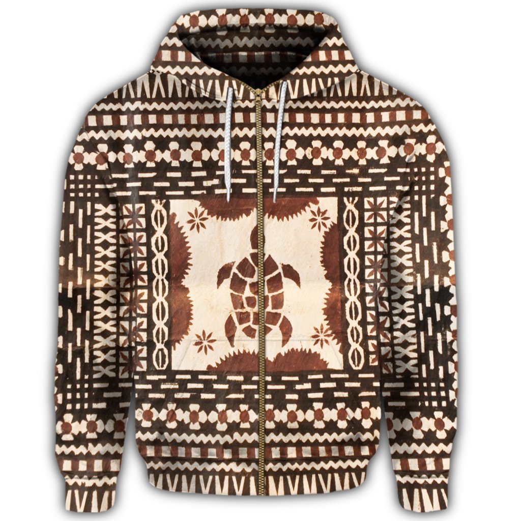 Hawaii Pattern Simple Turtle Zip Hoodie - Polynesian Pride