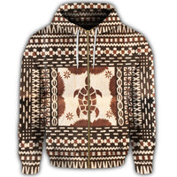 Hawaii Pattern Simple Turtle Zip Hoodie - Polynesian Pride