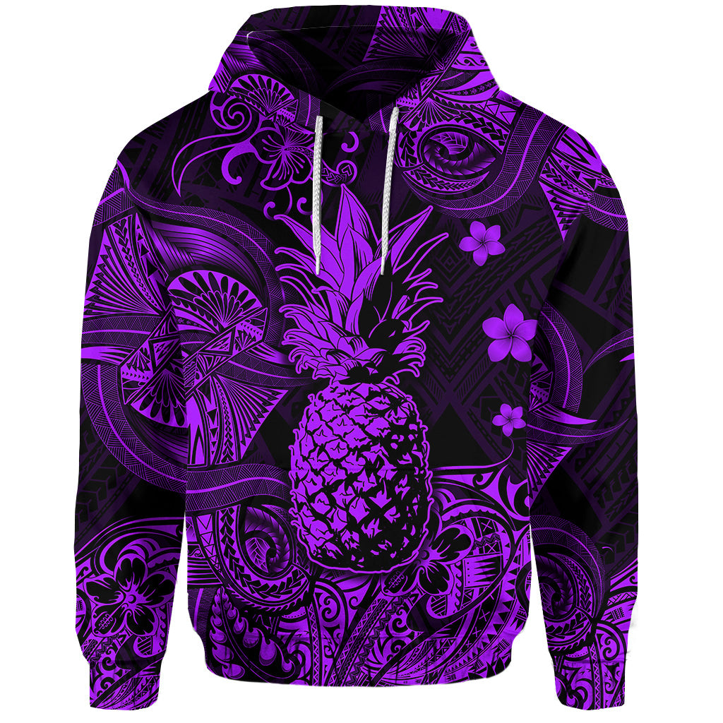 Custom Hawaii Pineapple Polynesian Hoodie Unique Style Purple LT8 - Polynesian Pride