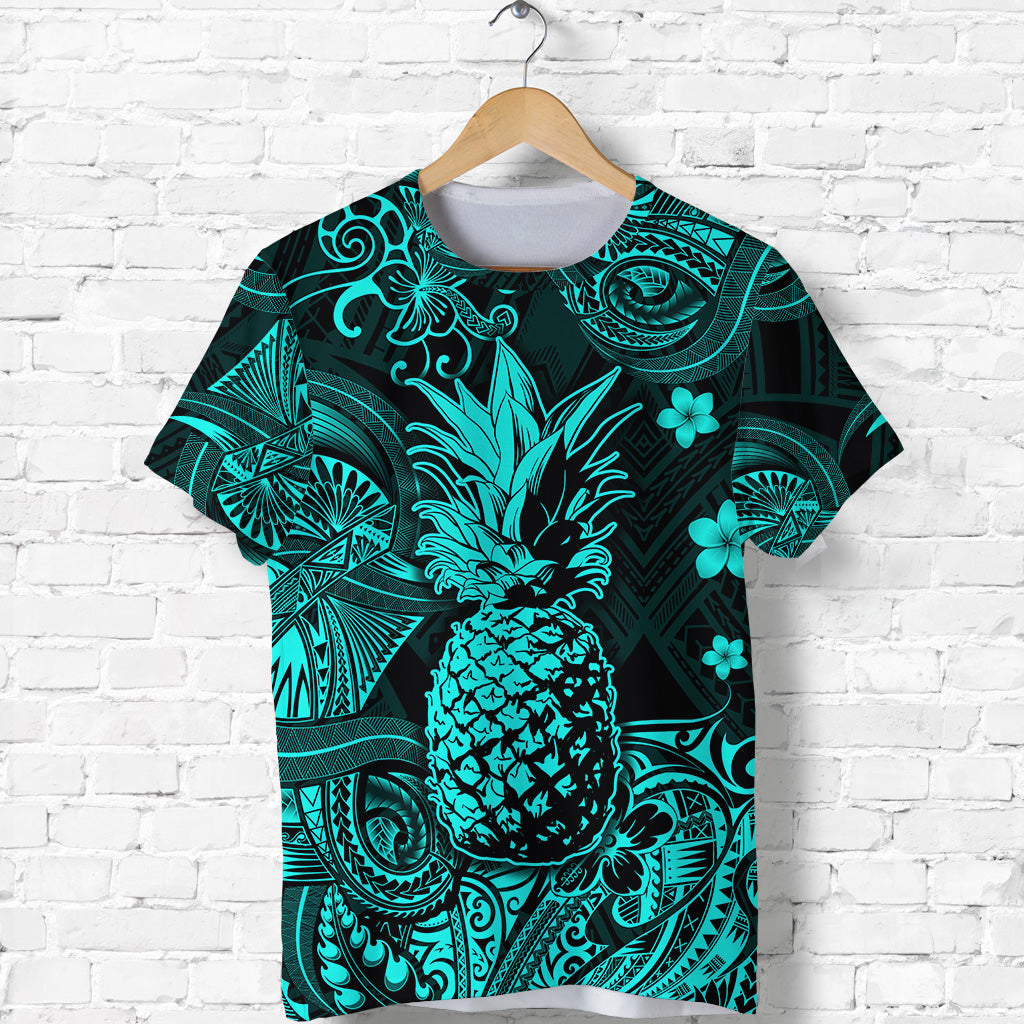 Hawaii Pineapple Polynesian T Shirt Unique Style Turquoise LT8 - Polynesian Pride