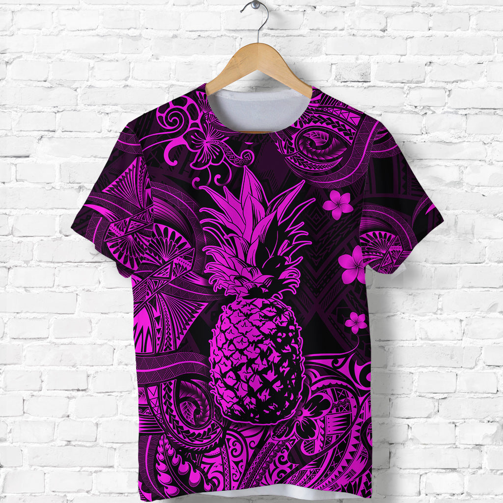 Custom Hawaii Pineapple Polynesian T Shirt Unique Style Pink LT8 - Polynesian Pride