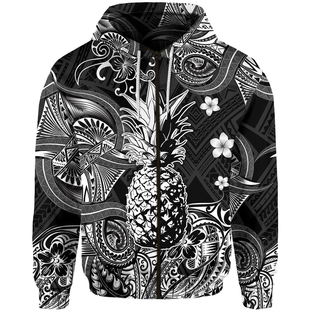 Hawaii Pineapple Polynesian Zip Hoodie Unique Style Black LT8 - Polynesian Pride