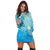 Hawaii Plumeria Deep Blue Turtle Hoodie Dress - AH - Polynesian Pride