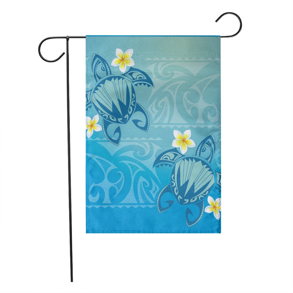 Hawaii Plumeria Deep Blue Turtle Flag - AH - Polynesian Pride