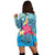 Hawaii Plumeria Deep Sea Circle Turtle Hoodie Dress - AH - Polynesian Pride