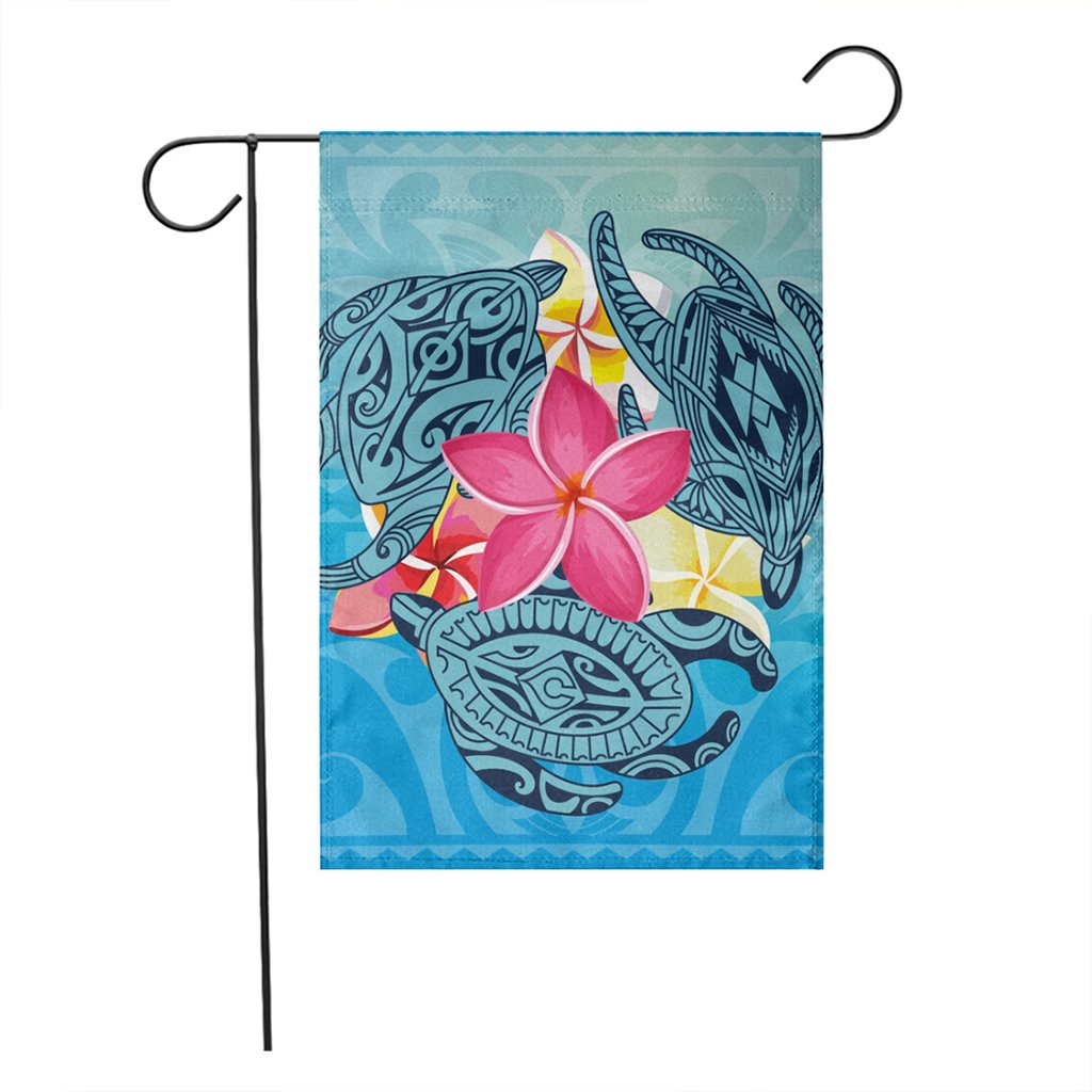 Hawaii Plumeria Deep Sea Circle Turtle Flag - AH - Polynesian Pride