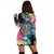 Hawaii Plumeria Hibiscus Wave Turtle Hoodie Dress - AH - Polynesian Pride