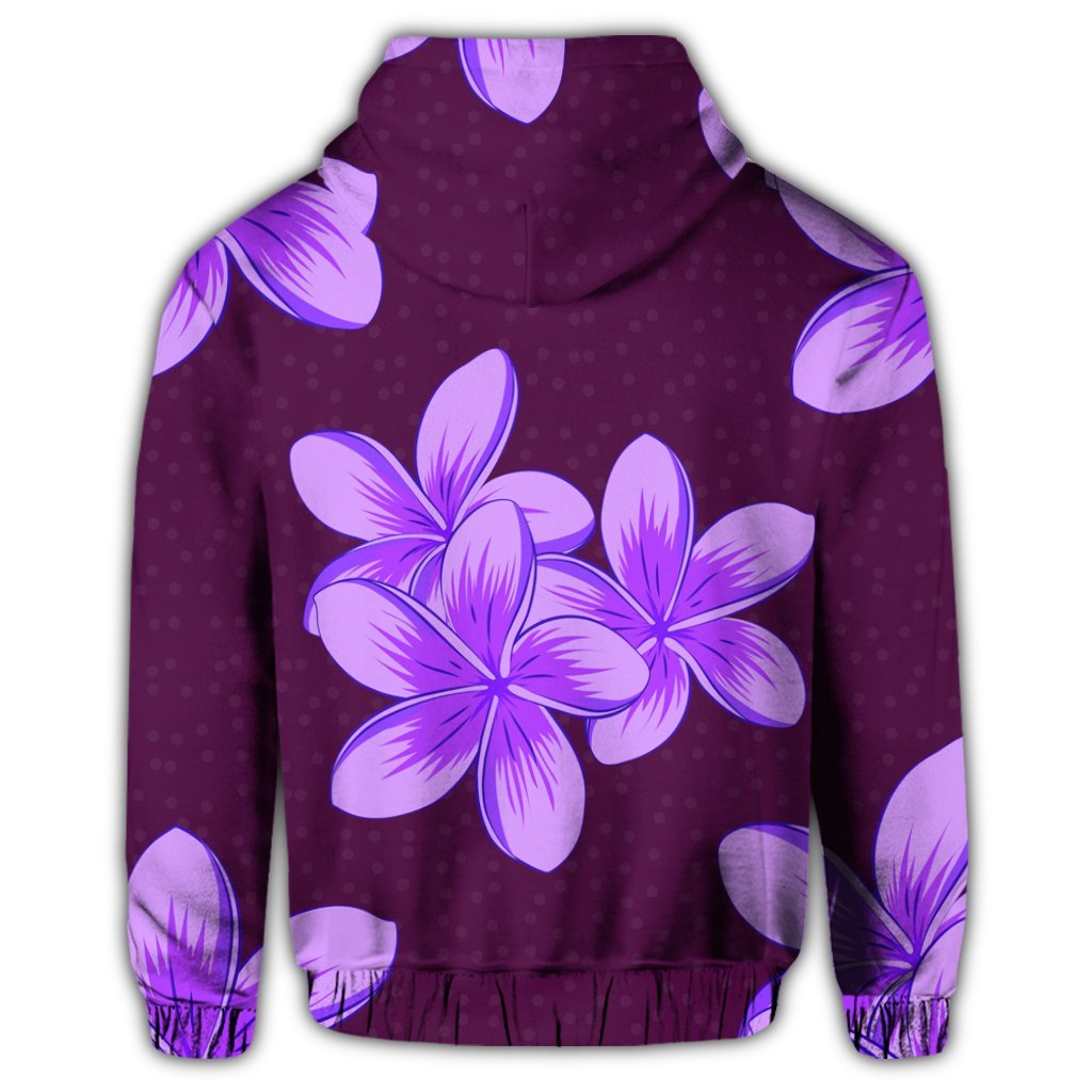Hawaii Plumeria Simple Zip Hoodie - Polynesian Pride
