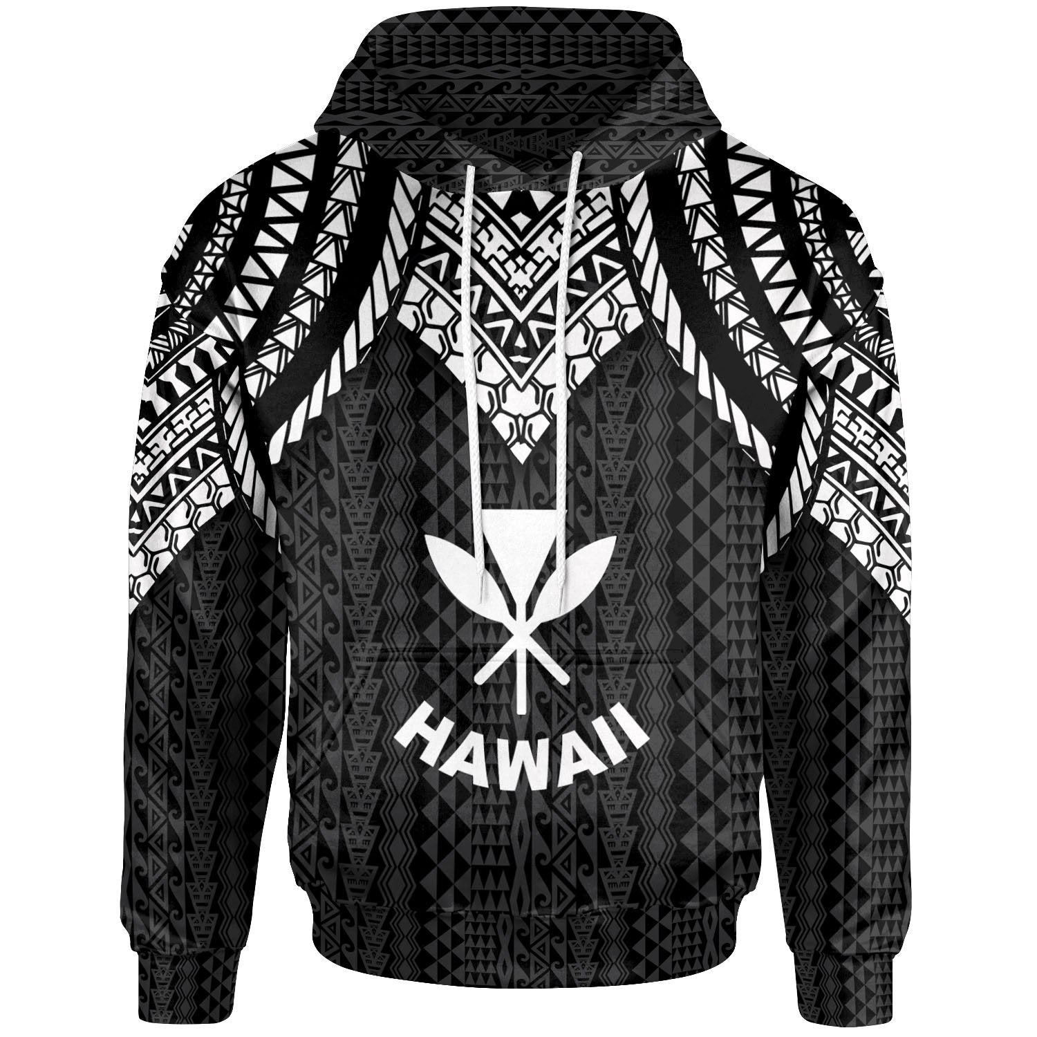 Hawaii Hoodie Polynesian Armor Style Black Unisex Black - Polynesian Pride