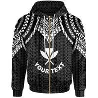 Hawaii Custom Zip up Hoodie Polynesian Armor Style Black Unisex Black - Polynesian Pride