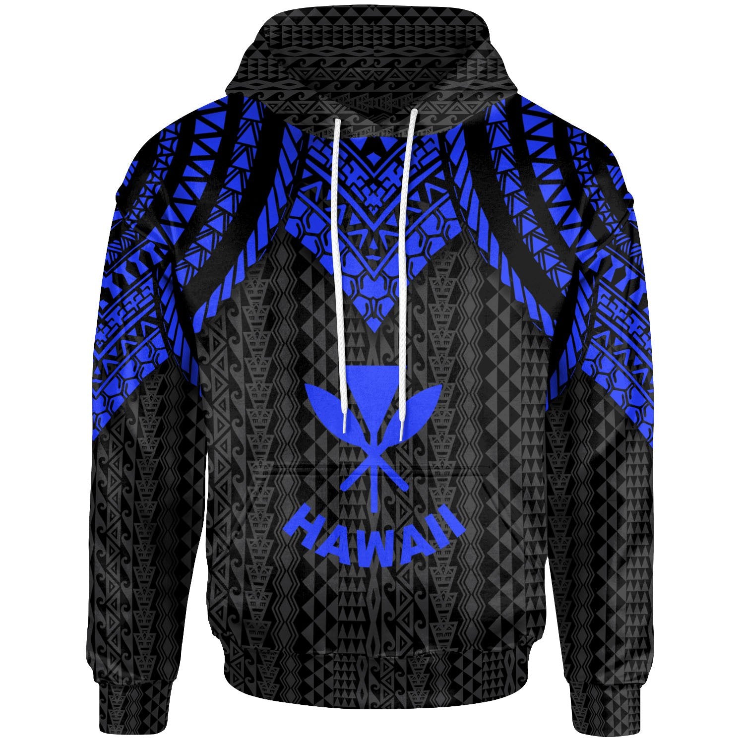 Hawaii Hoodie Polynesian Armor Style Blue Unisex Blue - Polynesian Pride