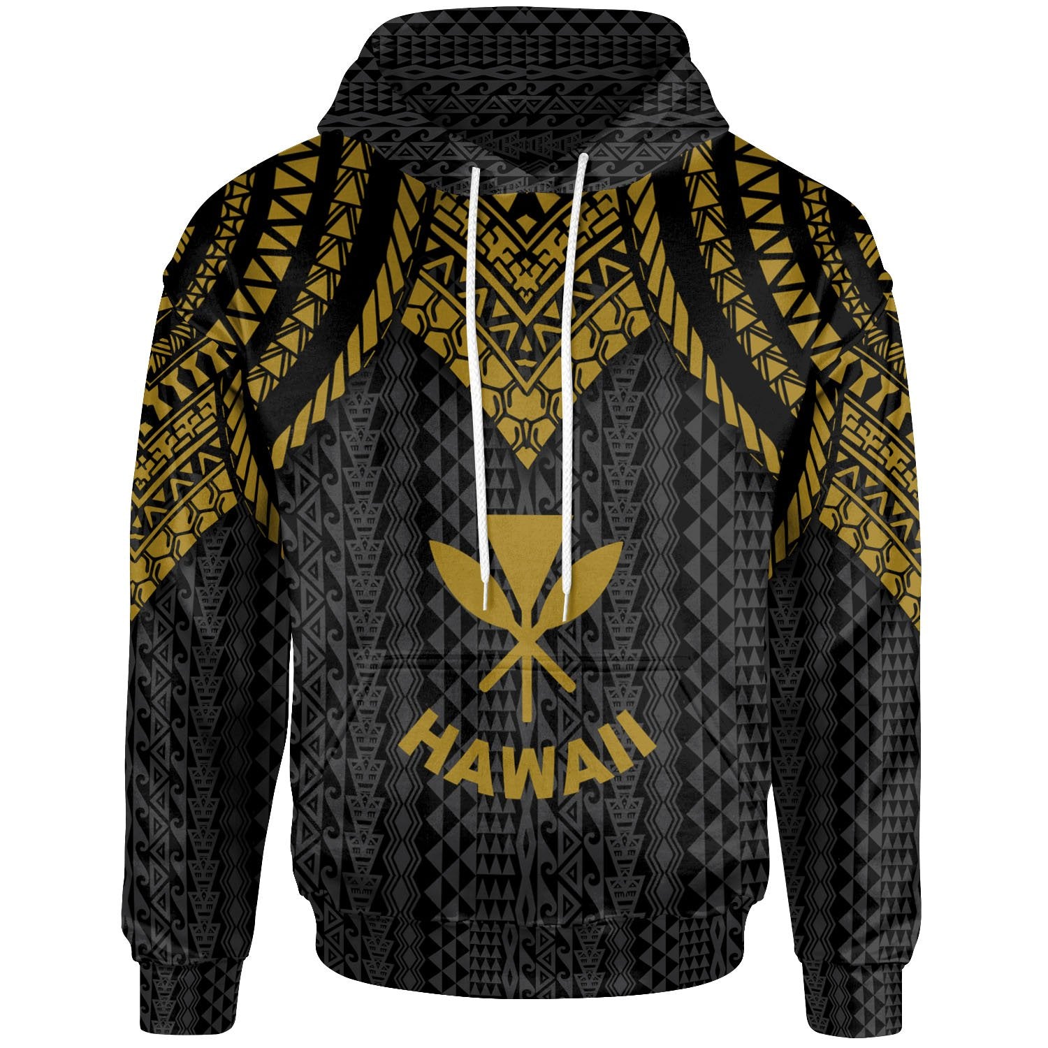 Hawaii Hoodie Polynesian Armor Style Gold Unisex Gold - Polynesian Pride