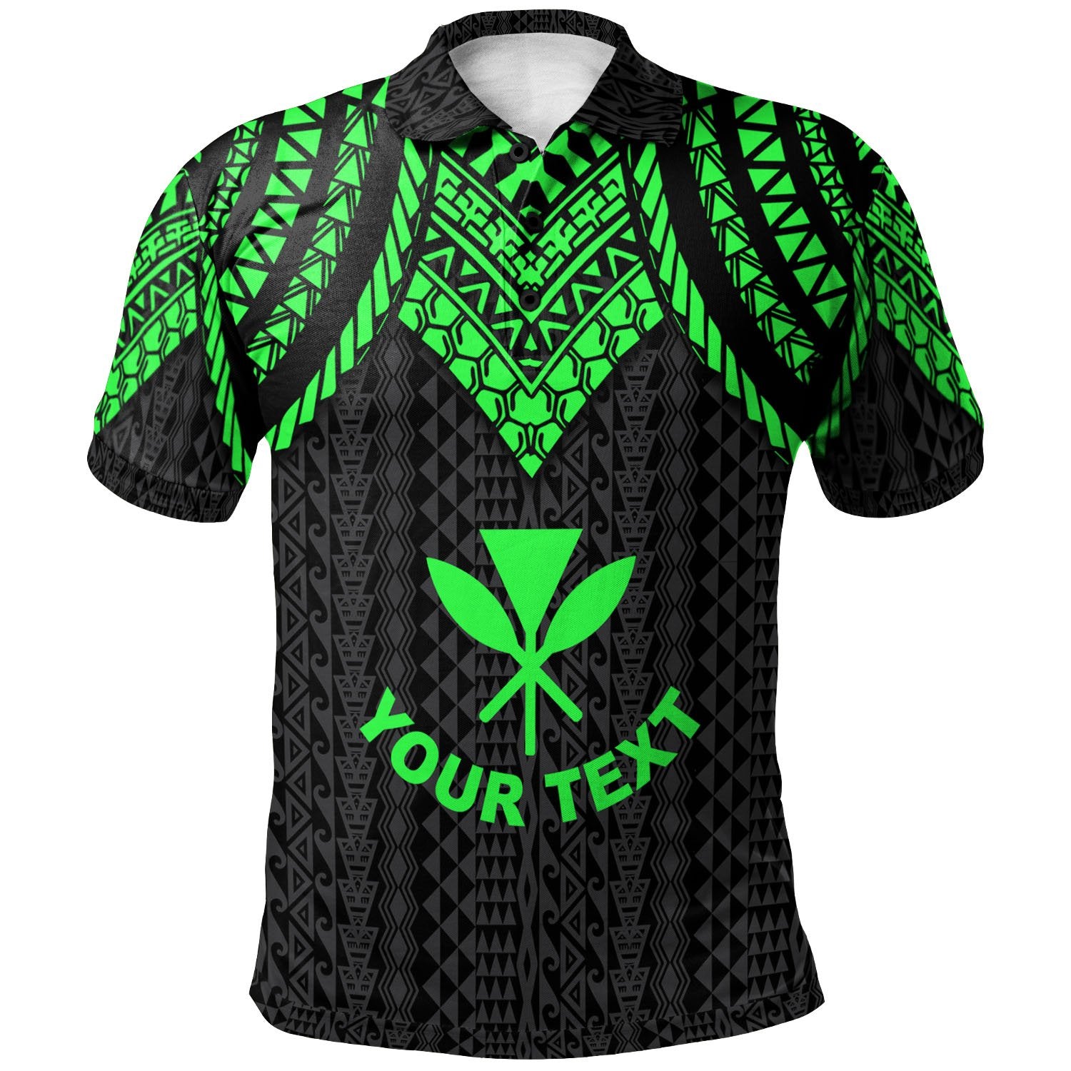 Hawaii Custom Polo Shirt Polynesian Armor Style Green Unisex Green - Polynesian Pride