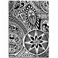 Hawaii Polynesian Hawaiian Style Tribal Tattoo White Area Rug - AH Luxurious - Polynesian Pride
