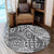 Hawaii Polynesian Hawaiian Style Tribal Tattoo White Round Carpet - AH Round Carpet Luxurious Plush - Polynesian Pride