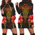 Hawaii Polynesian Hibiscus Animal Hoodie Dress - AH Black - Polynesian Pride