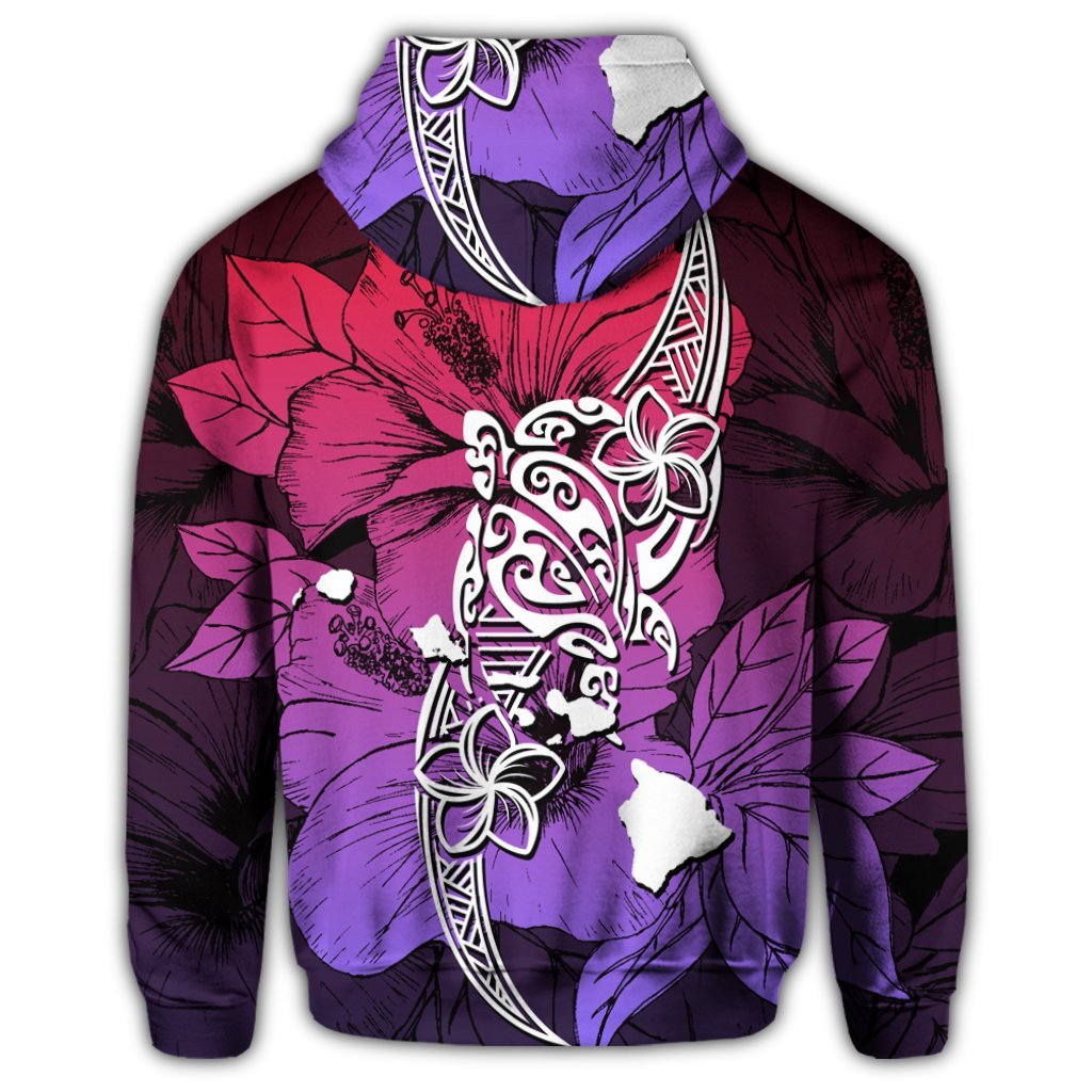 Hawaii Polynesian Hibiscus Sweat Zip Hoodie - Polynesian Pride