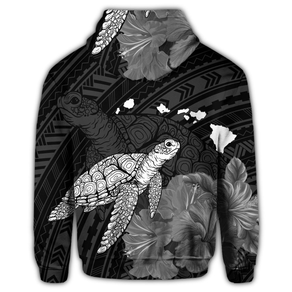 Hawaiian Polynesian Hibiscus Turtle Map Hoodie - Polynesian Pride