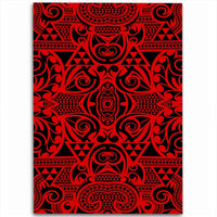 Hawaii Polynesian Kakau Turtle Red Area Rug - AH Luxurious - Polynesian Pride