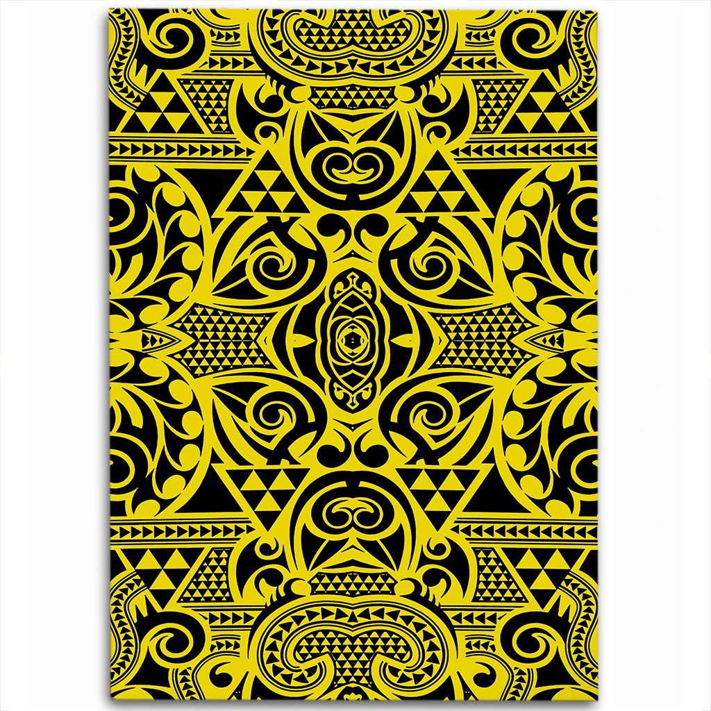 Hawaii Polynesian Kakau Turtle Yellow Area Rug - AH Luxurious - Polynesian Pride