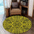 Hawaii Polynesian Kakau Turtle Yellow Round Carpet - AH - Polynesian Pride