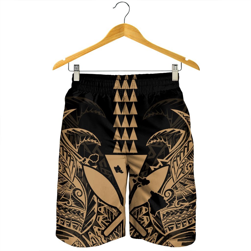 Hawaii Polynesian Kanaka Kakau Men's Shorts - Alan Style Gold - AH - Polynesian Pride