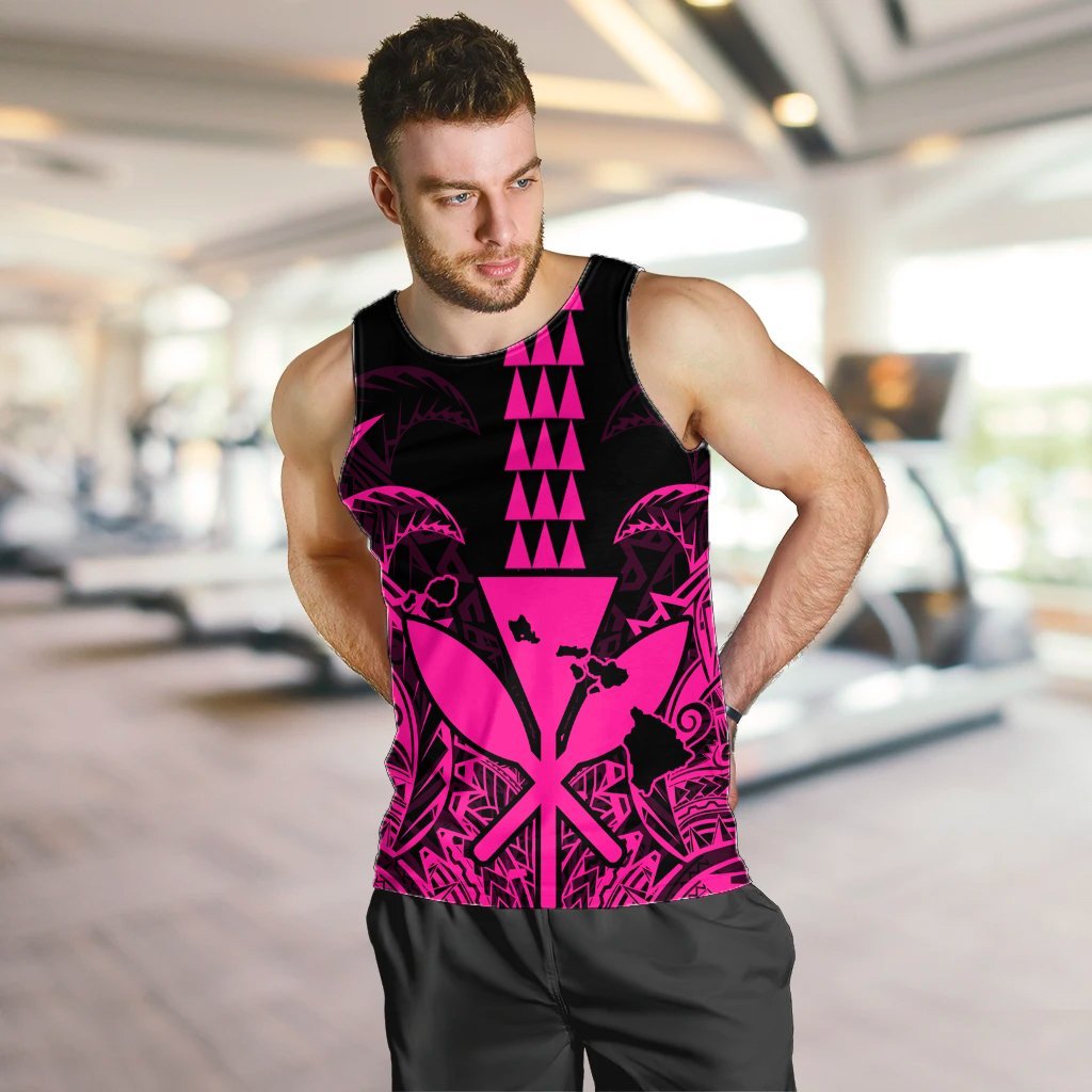 Hawaii Polynesian Kanaka Kakau Tank Top - Alan Style Pink - AH - Polynesian Pride