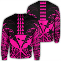 Hawaii Polynesian Kanaka Kakau Sweatshirt - Alan Style Pink - AH Unisex Black - Polynesian Pride