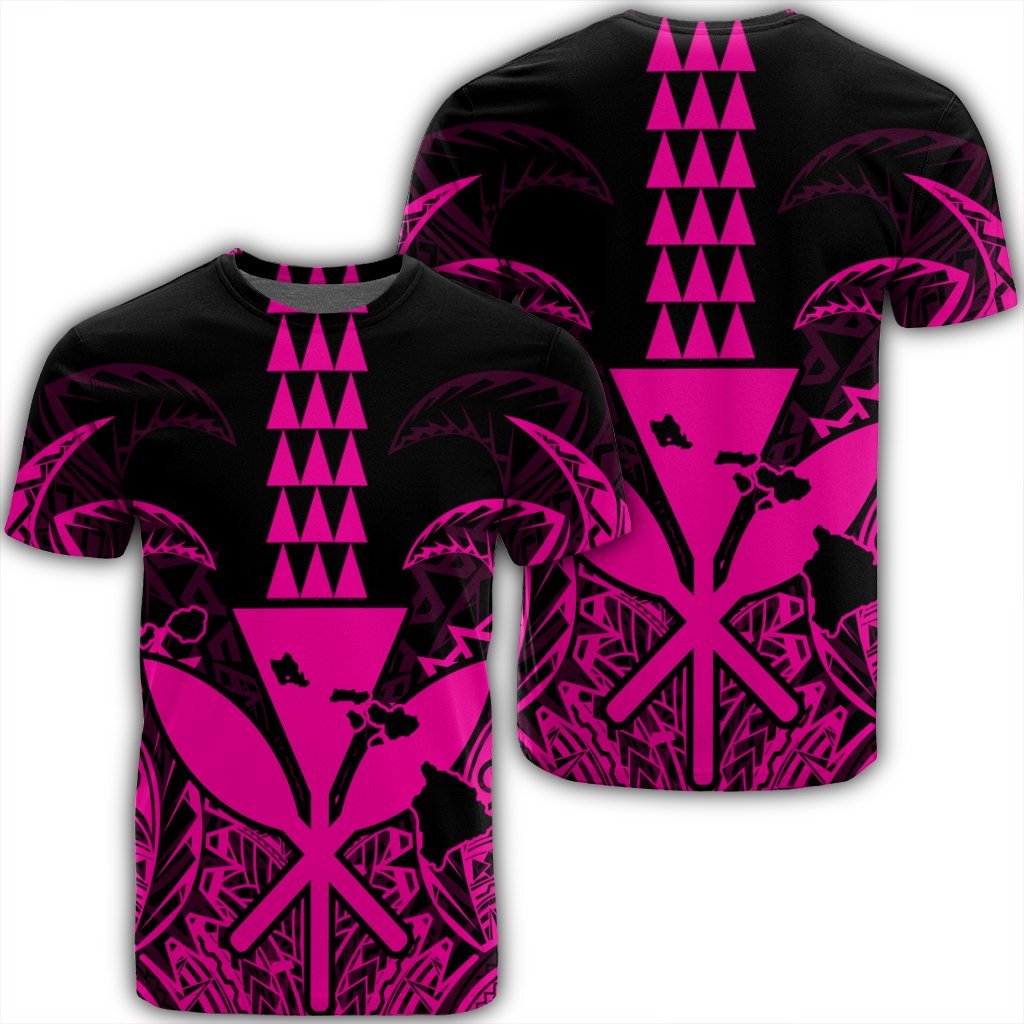 Hawaii Polynesian Kanaka Kakau T Shirt Alan Style Pink Unisex Black - Polynesian Pride