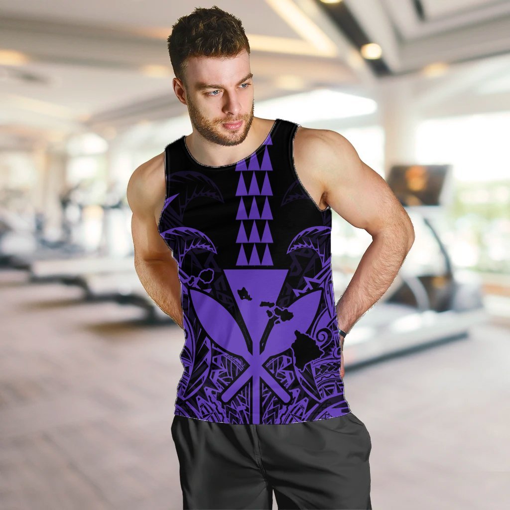 Hawaii Polynesian Kanaka Kakau Tank Top - Alan Style Purple - AH - Polynesian Pride