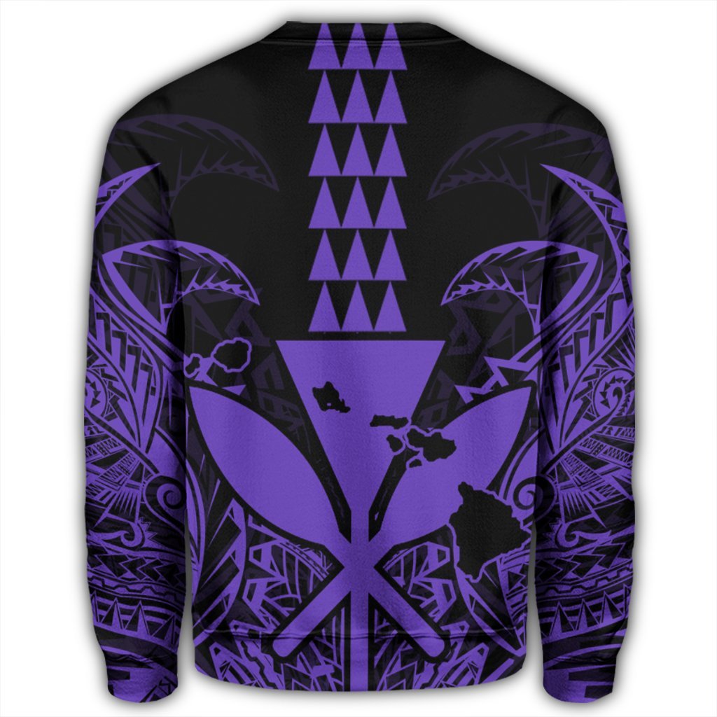 Hawaii Polynesian Kanaka Kakau Sweatshirt - Alan Style Purple - AH - Polynesian Pride