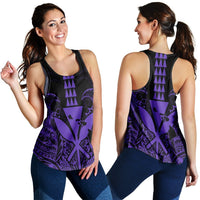 Hawaii Polynesian Kanaka Kakau Racerback Tank - Alan Style Purple - AH Black - Polynesian Pride